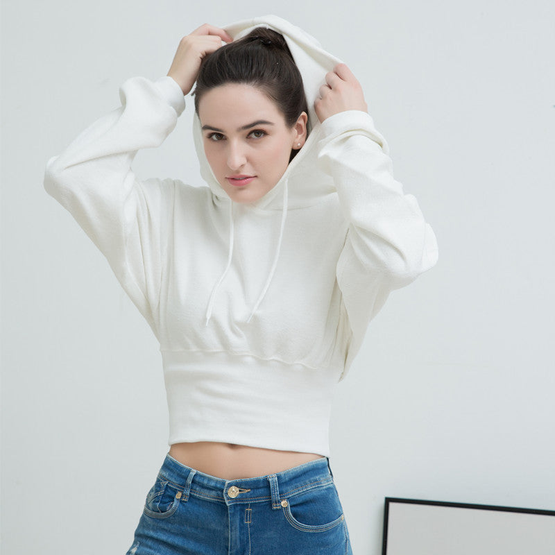 Damen Cropped Kapuzenpullover Eveloria