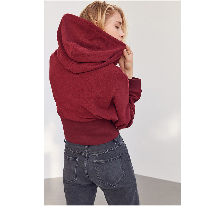 Damen Cropped Kapuzenpullover Eveloria