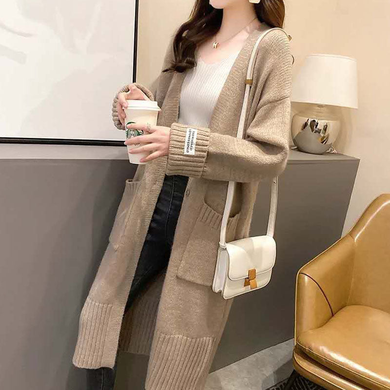 Damen Oversize Strickjacke mit Taschen Eveloria