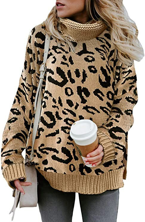 Damen Pullover Leopardenmuster Eveloria