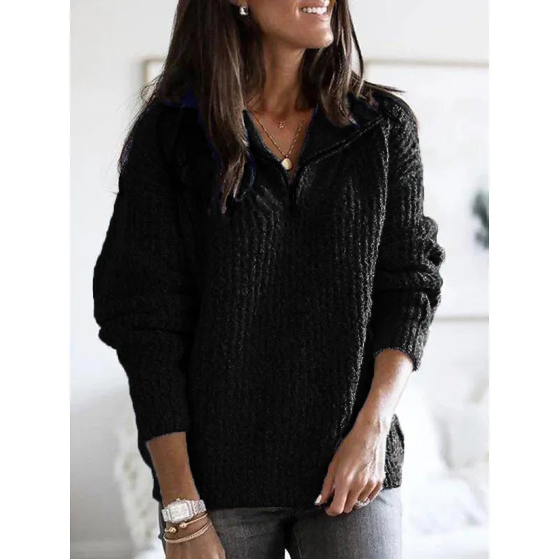 Eveloria Damen Pullover Warm Kaschmir Braun - Eveloria