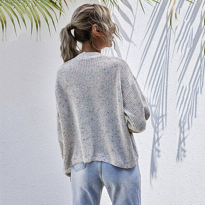Damen Strickcardigan Bunt Lässig Mit Taschen