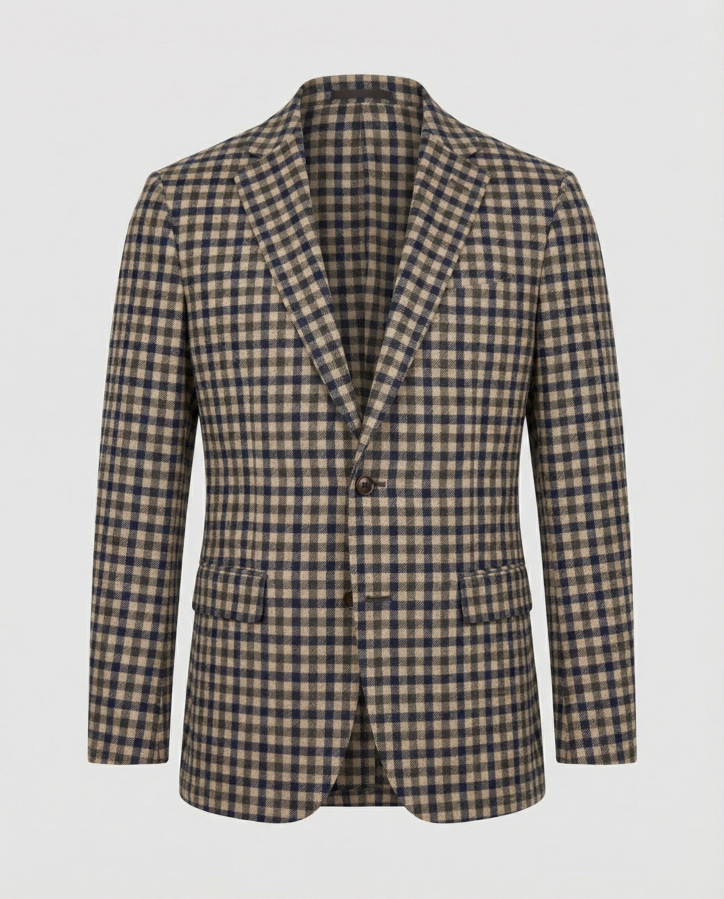 Herren Karierter Blazer Sportlich Eleganter Wollblazer