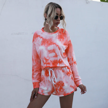 Damen Set Kurzarm Batikdesign Eveloria