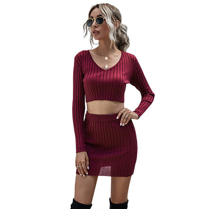 Damen Strickoberteil und Rock Set Eveloria