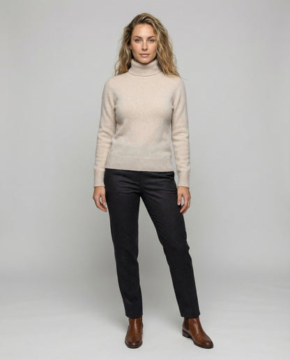 Weiche Damen Cashmere Rollkragen Pullover