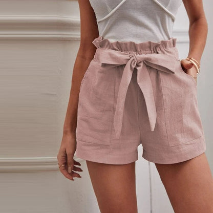 Eveloria Damen Shorts Einfarbig Baumwolle Kurz