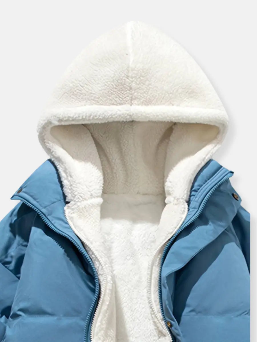 Damen Winterjacke Gefüttert Mit Kapuze Wärmeschutz