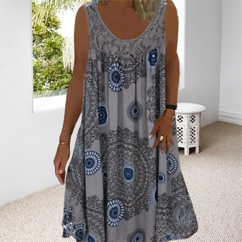 Eveloria Damen Ärmelloses Sommerkleid Plus Size