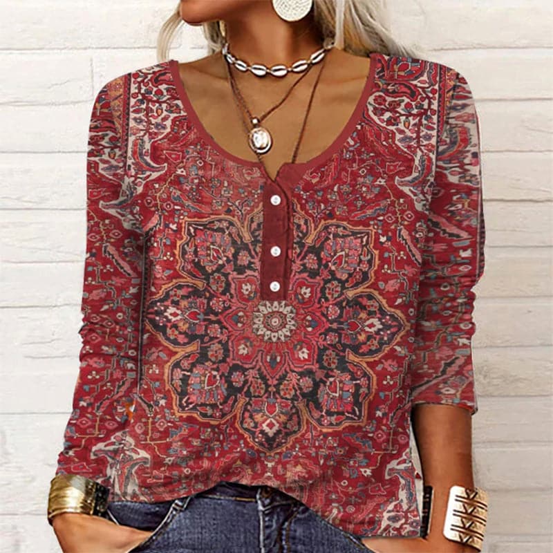 Damen Bluse Mit Knöpfen - Eveloria