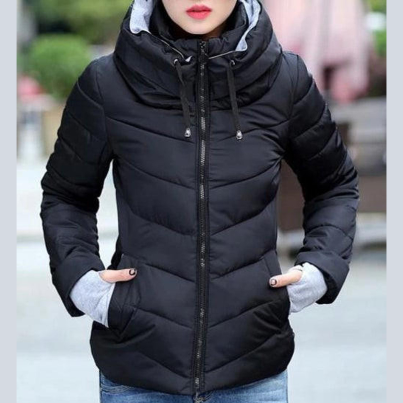 Eveloria Damen Steppjacke Daunenfüllung Kapuze