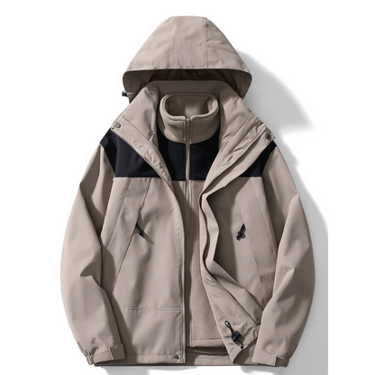Eveloria Damen Winterjacke 3-in-1 Fleece Mit Kapuze