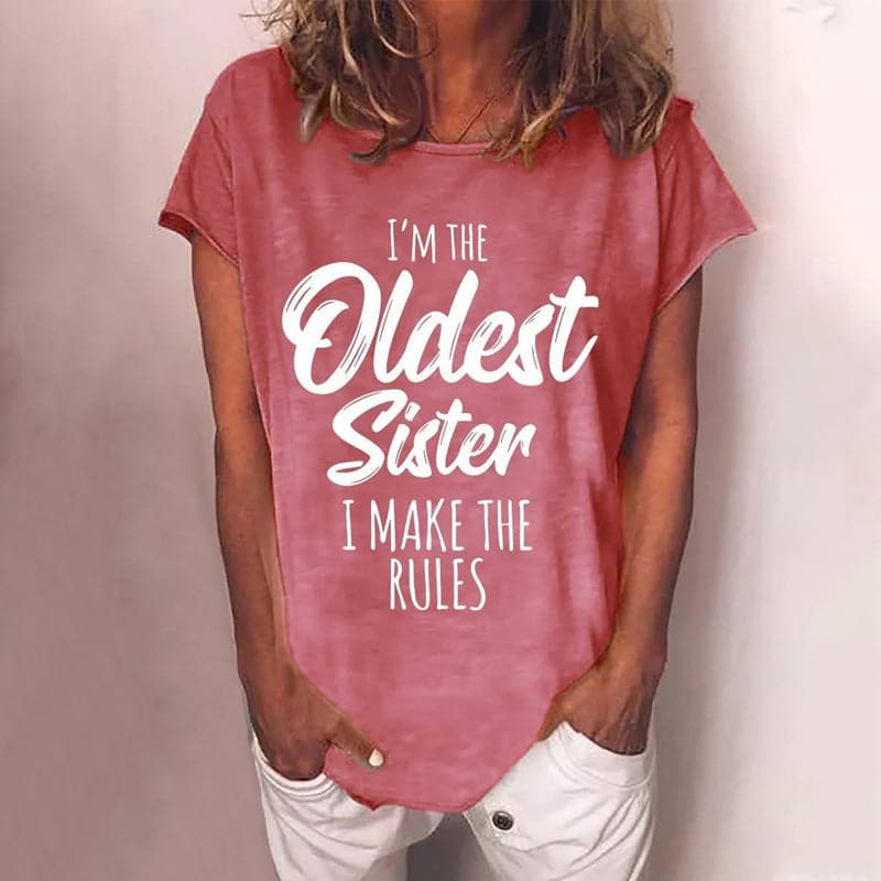 Eveloria Damen T-Shirt Rundhals Buchstabendruck - Eveloria