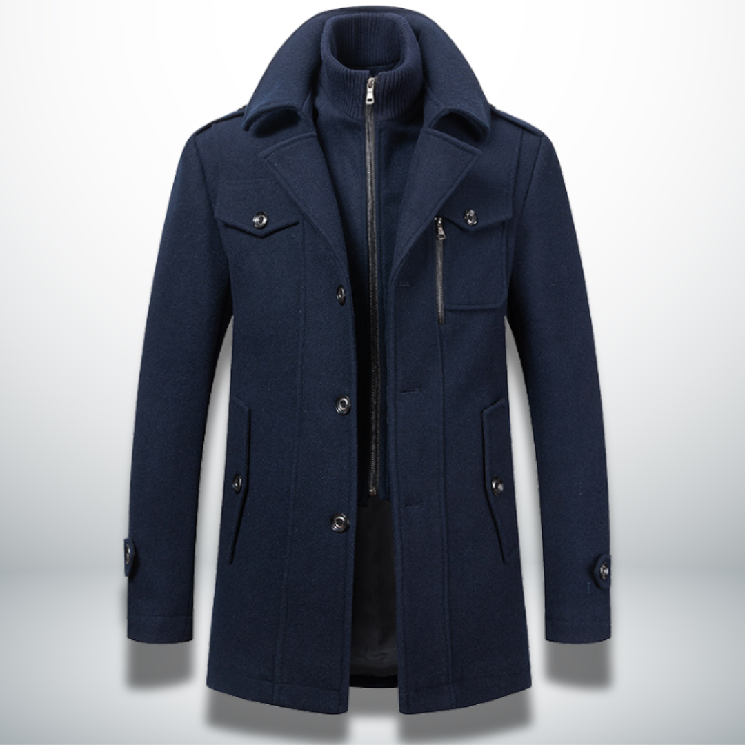 Felix Herren Mantel Smart-Casual Knopfverschluss - Eveloria