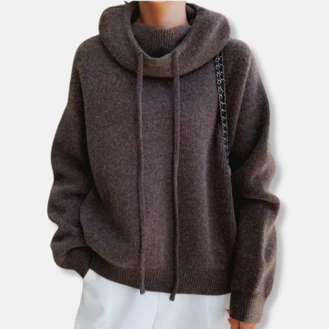 Eveloria Damen Sweatshirt Übergröße Weiches Strickmaterial Kapuze
