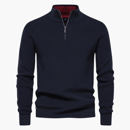 Herren Pullover Weich Strick Zipper - Eveloria