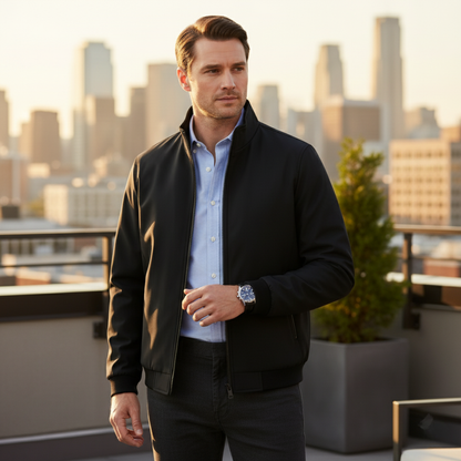 Herren Winterjacke Gepolstert Stehkragen Wärmend
