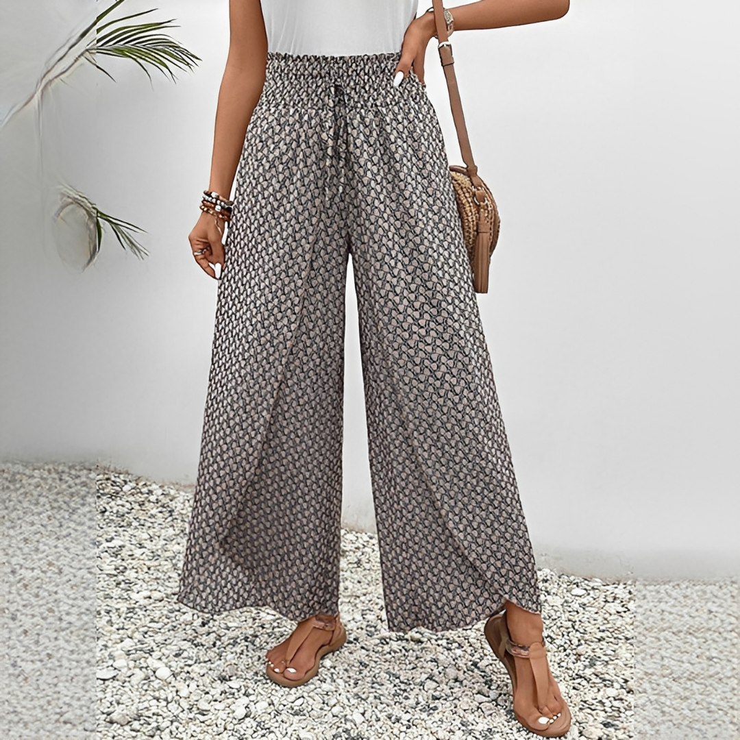 Damen Sommerhose Leicht Elastisch Beige - Eveloria