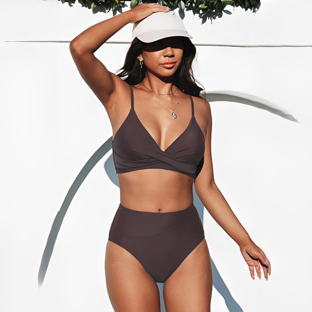 Damen High-Waist Bikini-Set Zweiteiler für Strand und Pool