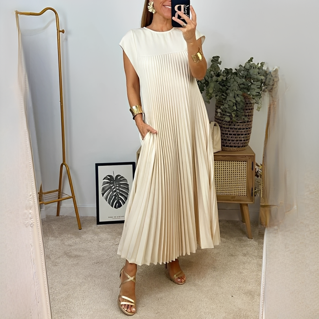 Damen Sommerkleid Lang atmungsaktives Baumwollkleid für Alltag - Eveloria