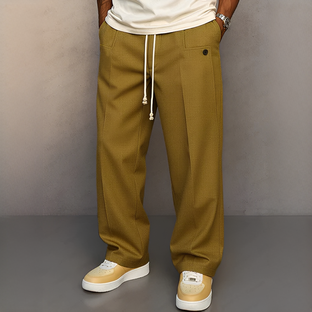 Herrenhose Leicht Kordelzug Beige - Eveloria