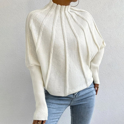 Eveloria Damen Kaschmir Strickpullover Fledermausärmel