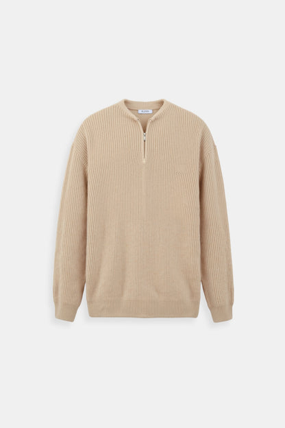 Klassischer Strickpullover Reißverschluss Zeitlos Komfortabel - Norvielle