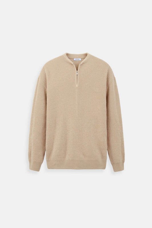 Klassischer Strickpullover Reißverschluss Zeitlos Komfortabel - Norvielle