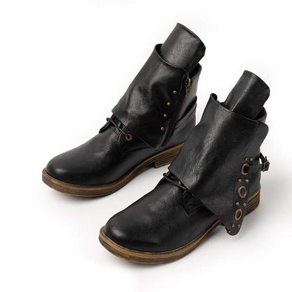 Eveloria Damen Stiefelette Rutschfest mit Seitenreißverschluss