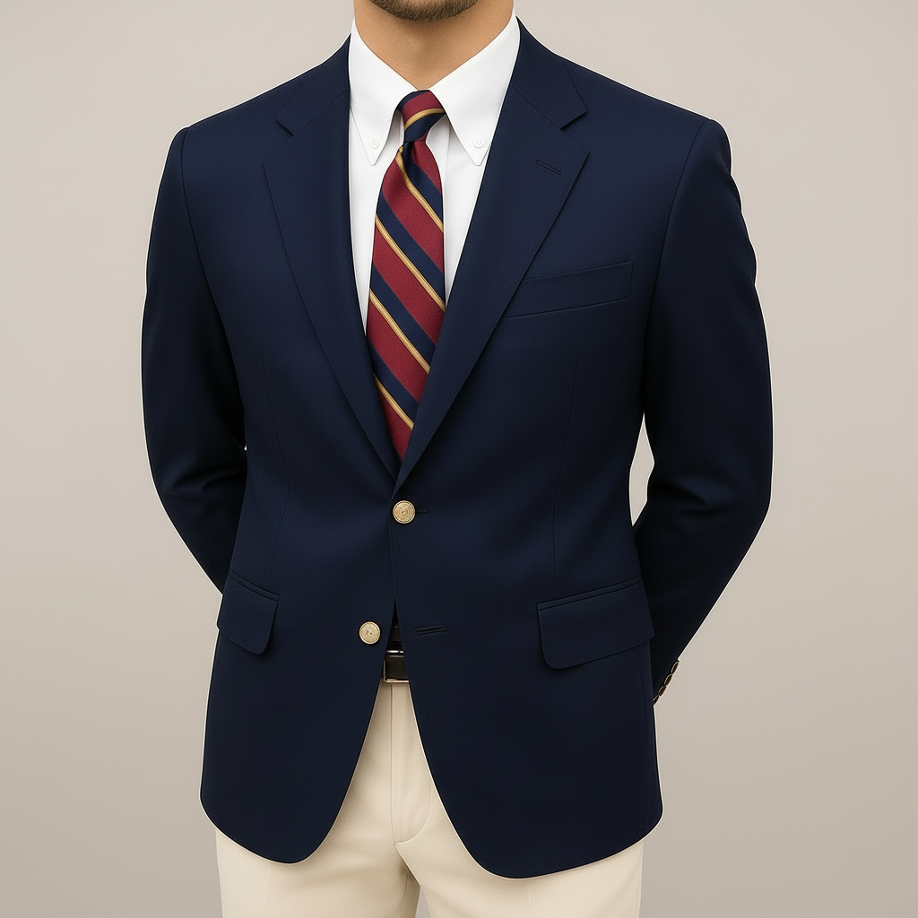 Herren Maßgeschneiderter Blazer Frühjahr Blau - Eveloria
