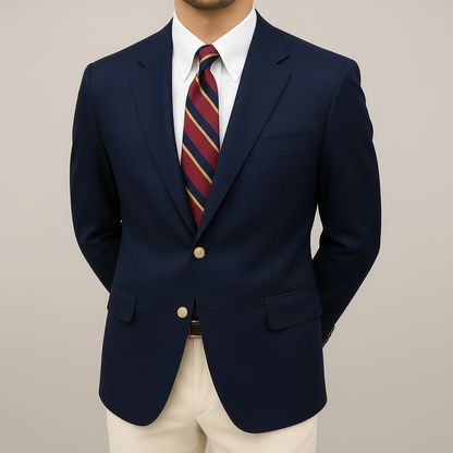 Herren Maßgeschneiderter Blazer Frühjahr Blau - Eveloria