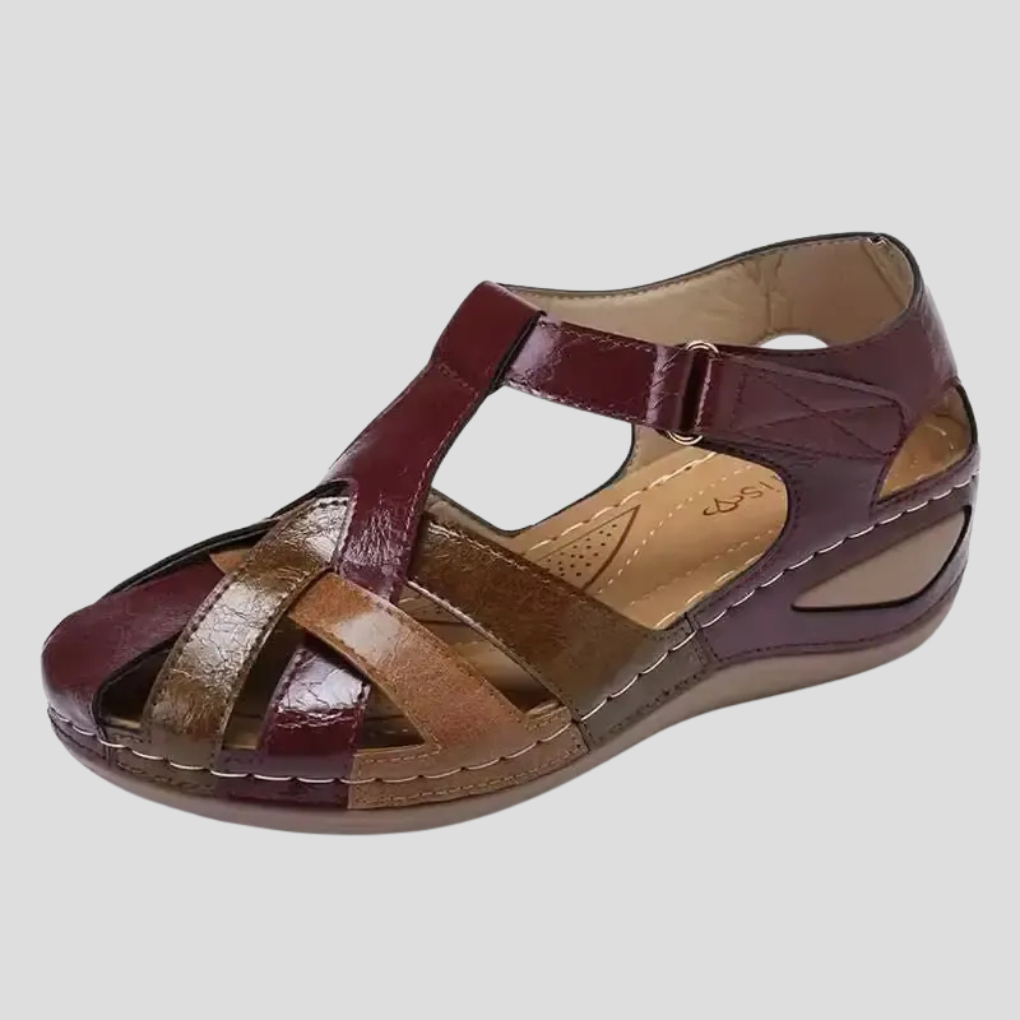 Damen Komfort Sandalen Leder Arch Support - Eveloria