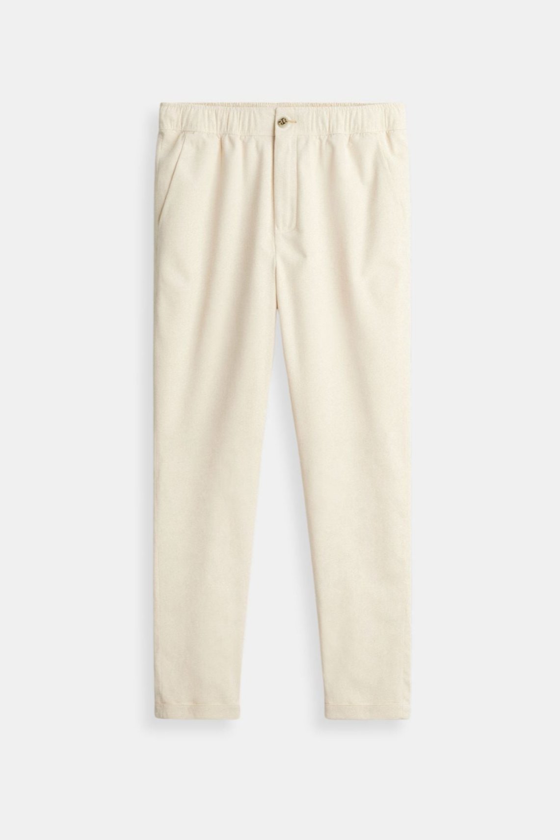Herren-Hose Beige Elastischer Bund Mit Knopfverschluss - Norvielle