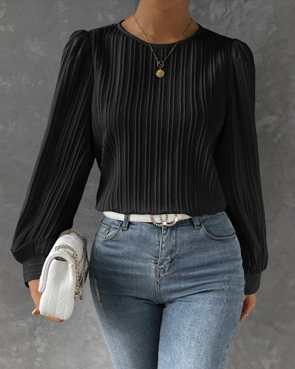 Eveloria Damen Elegant Shirt Rundhalsausschnitt