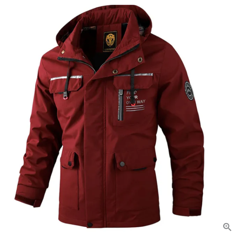 Miles Herren Winterjacke Kapuze Taschen Warm Bequem Schwarz - Eveloria