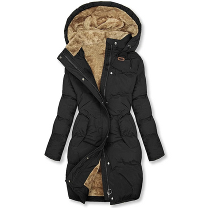 Eveloria Damen Winterjacke Lang Gefüttert Kapuze