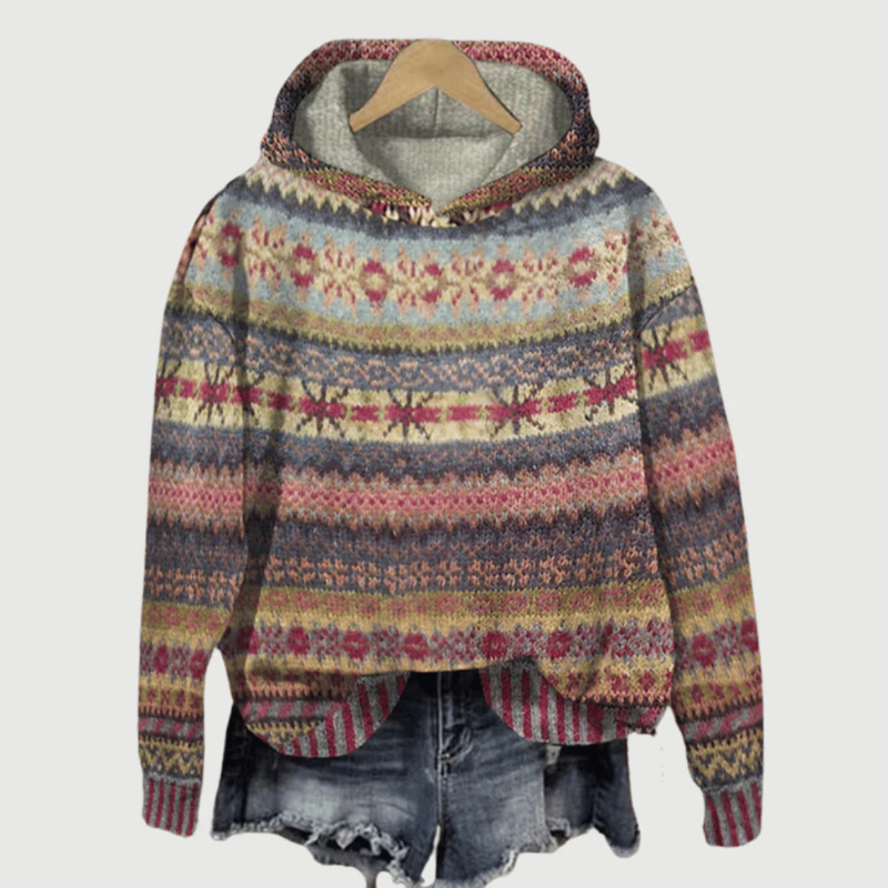Eveloria Damen Norweger Pullover Hoodie Gefüttert - Eveloria