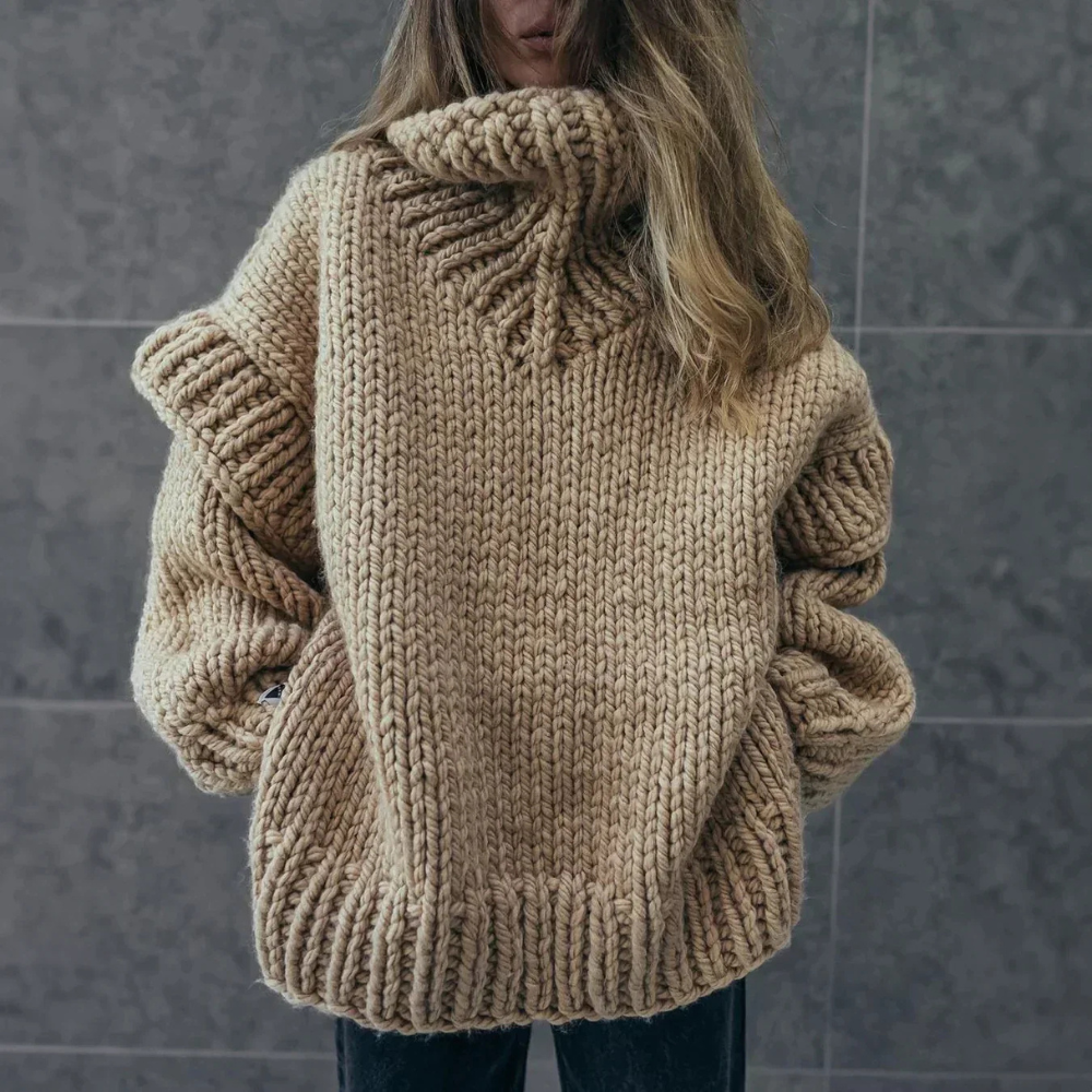 Damen Oversized Strick Pullover Kuschelig Größe XL - Eveloria
