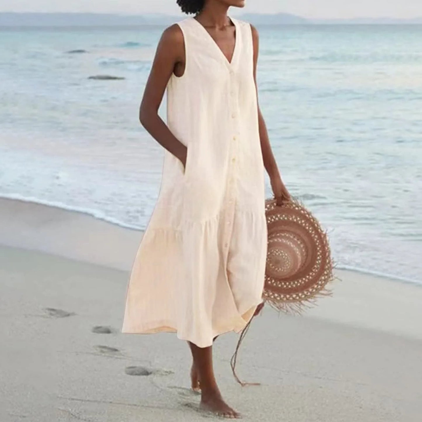 Eveloria Damen V-Ausschnitt Kleid
