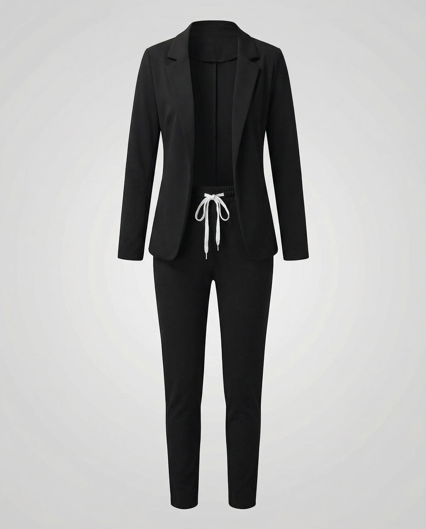 Damen Blazer Hosen Set Elegantes Polyester