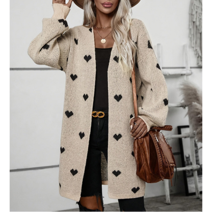 Damen Langarmshirt Herzmuster