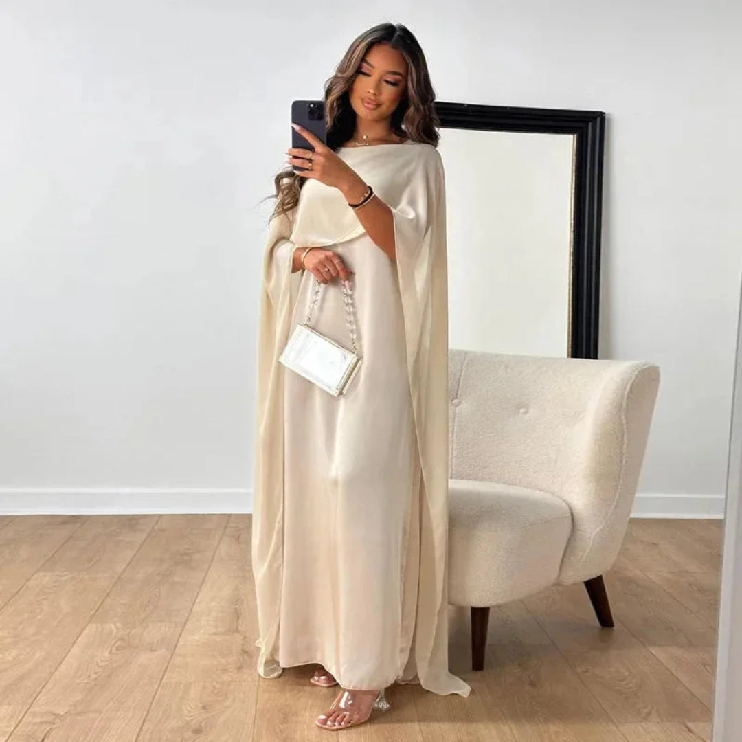 Damen Hochzeitsgast Maxikleid Cape Kleid - Eveloria