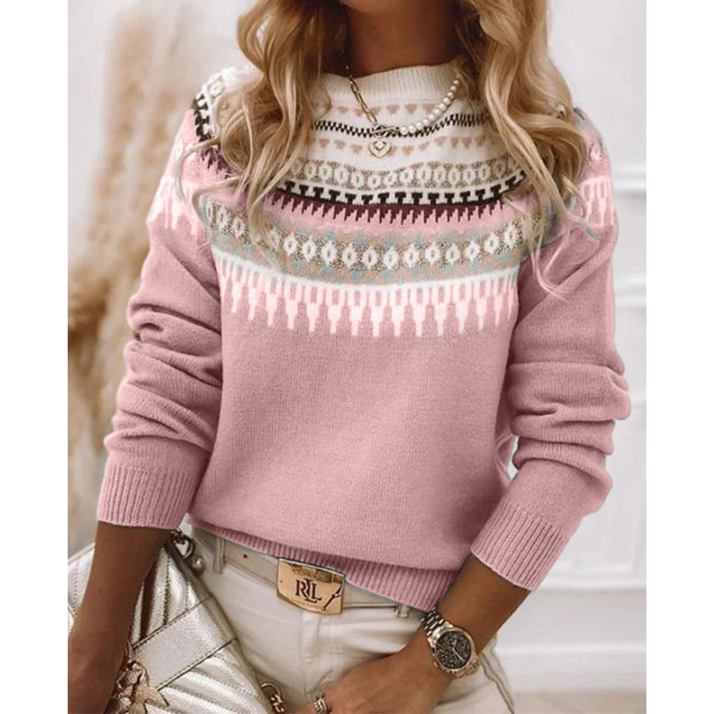 Eveloria Damen Norweger Pullover Strick Winter