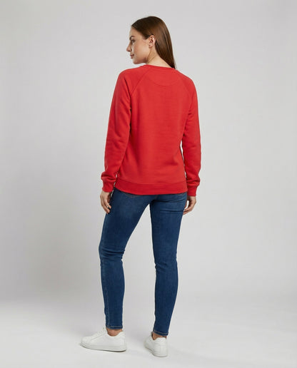 Damen Rundhals Sweatshirt Bequem
