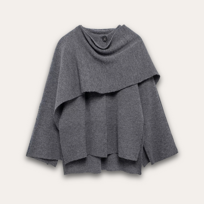 Eveloria Damen Poncho-Pullover Stilvoll