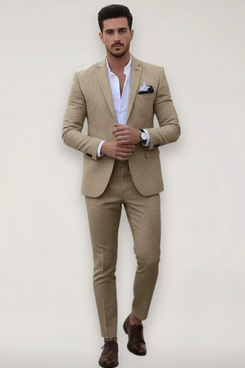 Herren Slim-Fit Zweiteiliger Anzug Frühling Formal Schwarz - Eveloria