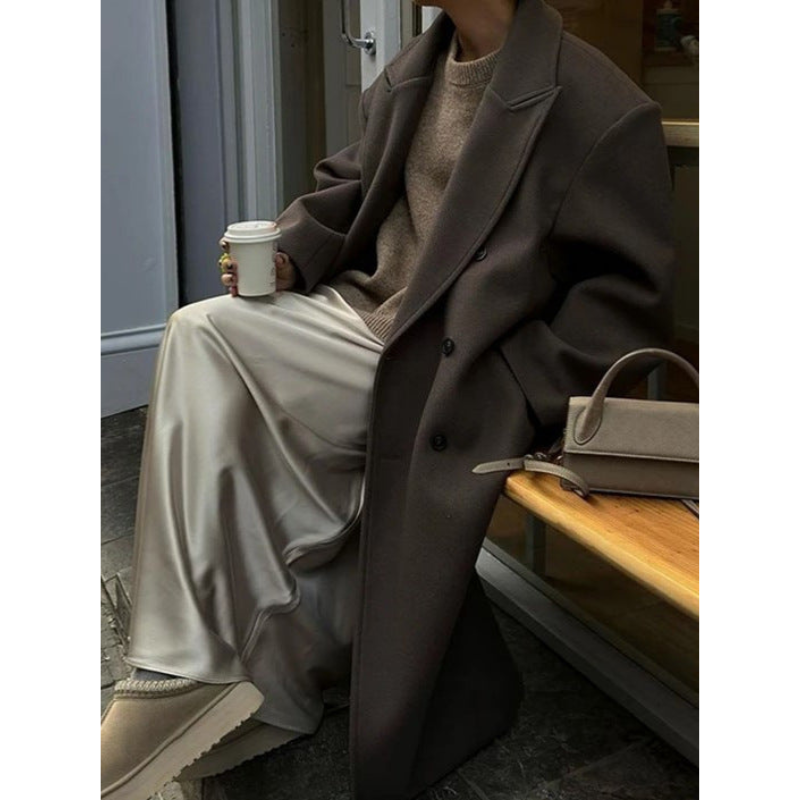 Damen Wollmantel Oversize Winter