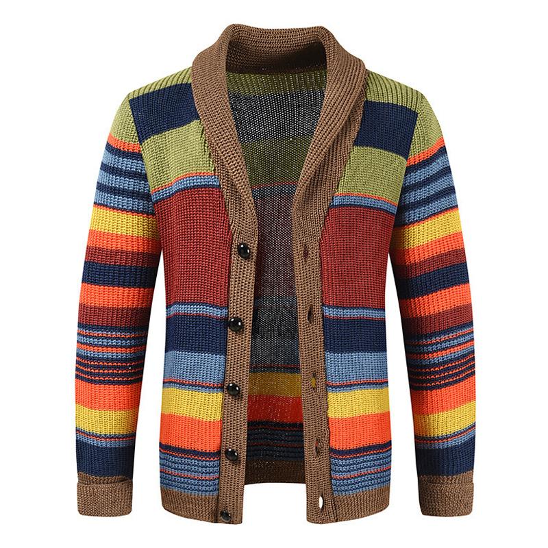 Herren Retro Cardigan Strickpullover