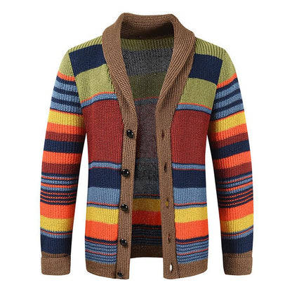 Herren Retro Cardigan Strickpullover