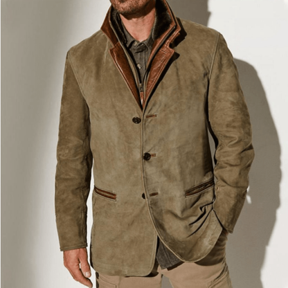 Herren Blazer Winterjacke Khaki Vintage Stil - Eveloria